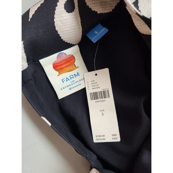 NWT Farm Rio x Anthropologie Geo Toucan Mini Dress Sz S White/Black #G5402 - Picture 8 of 12